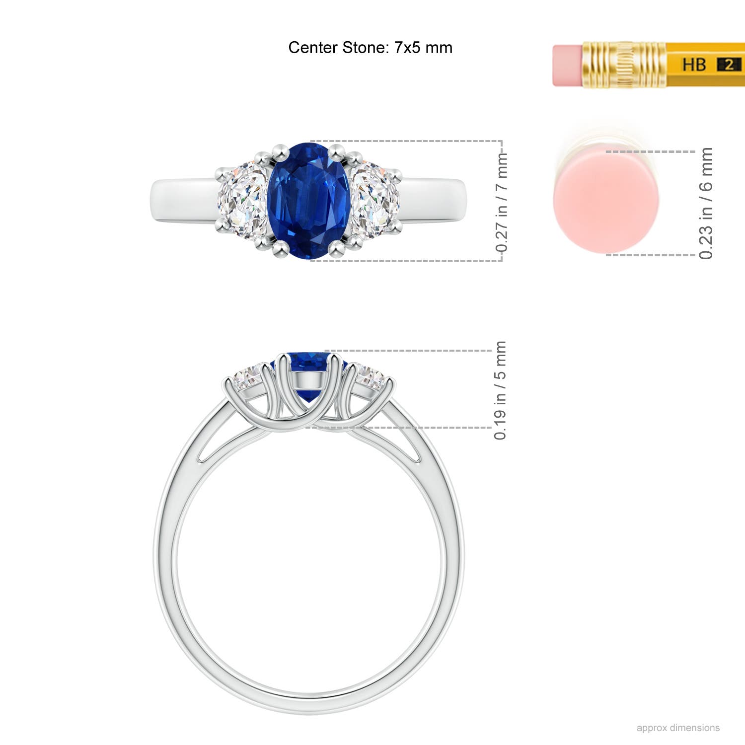 AAA - Blue Sapphire / 1.31 CT / 14 KT White Gold