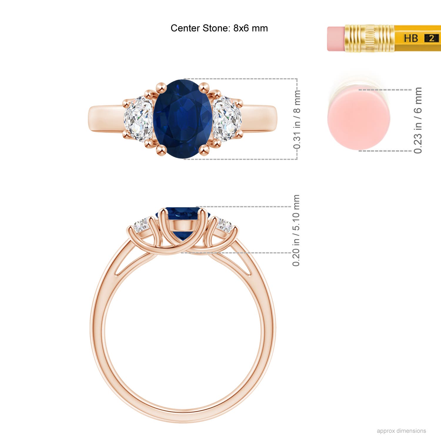 AA - Blue Sapphire / 2.01 CT / 14 KT Rose Gold