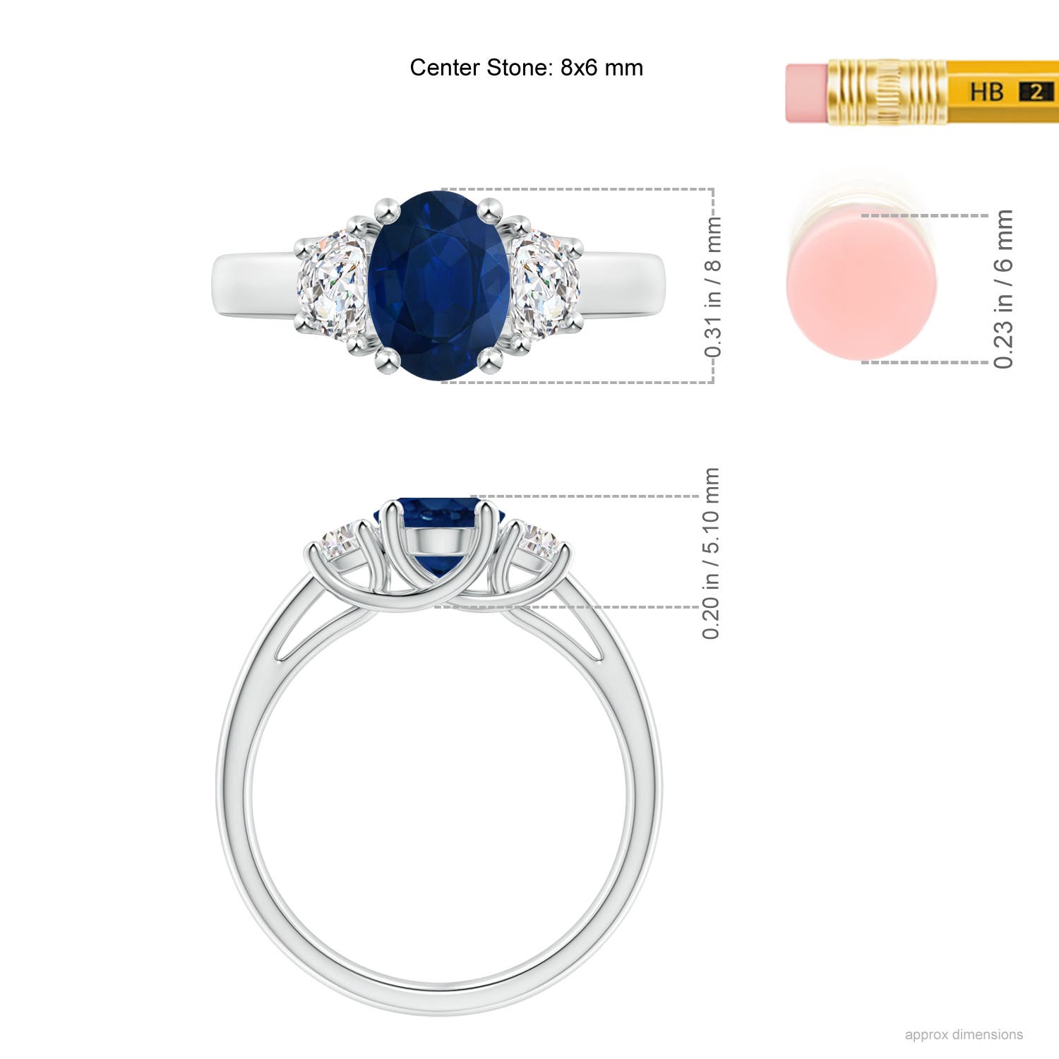 AA - Blue Sapphire / 2.01 CT / 14 KT White Gold