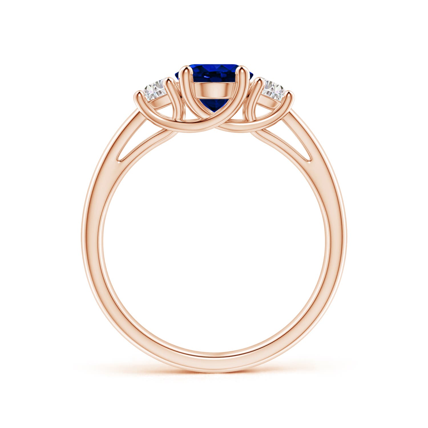 AAAA - Blue Sapphire / 2.01 CT / 14 KT Rose Gold