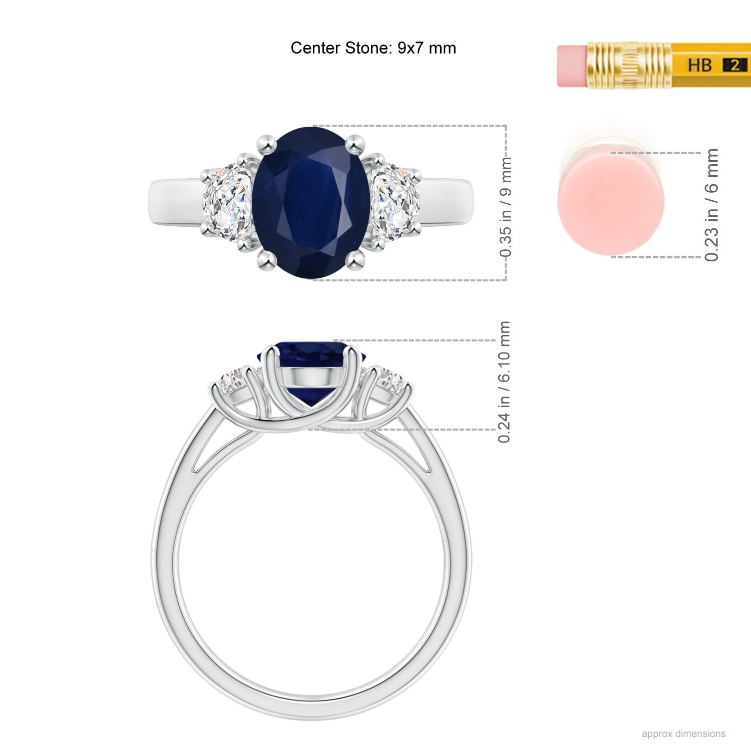 A - Blue Sapphire / 2.46 CT / 14 KT White Gold