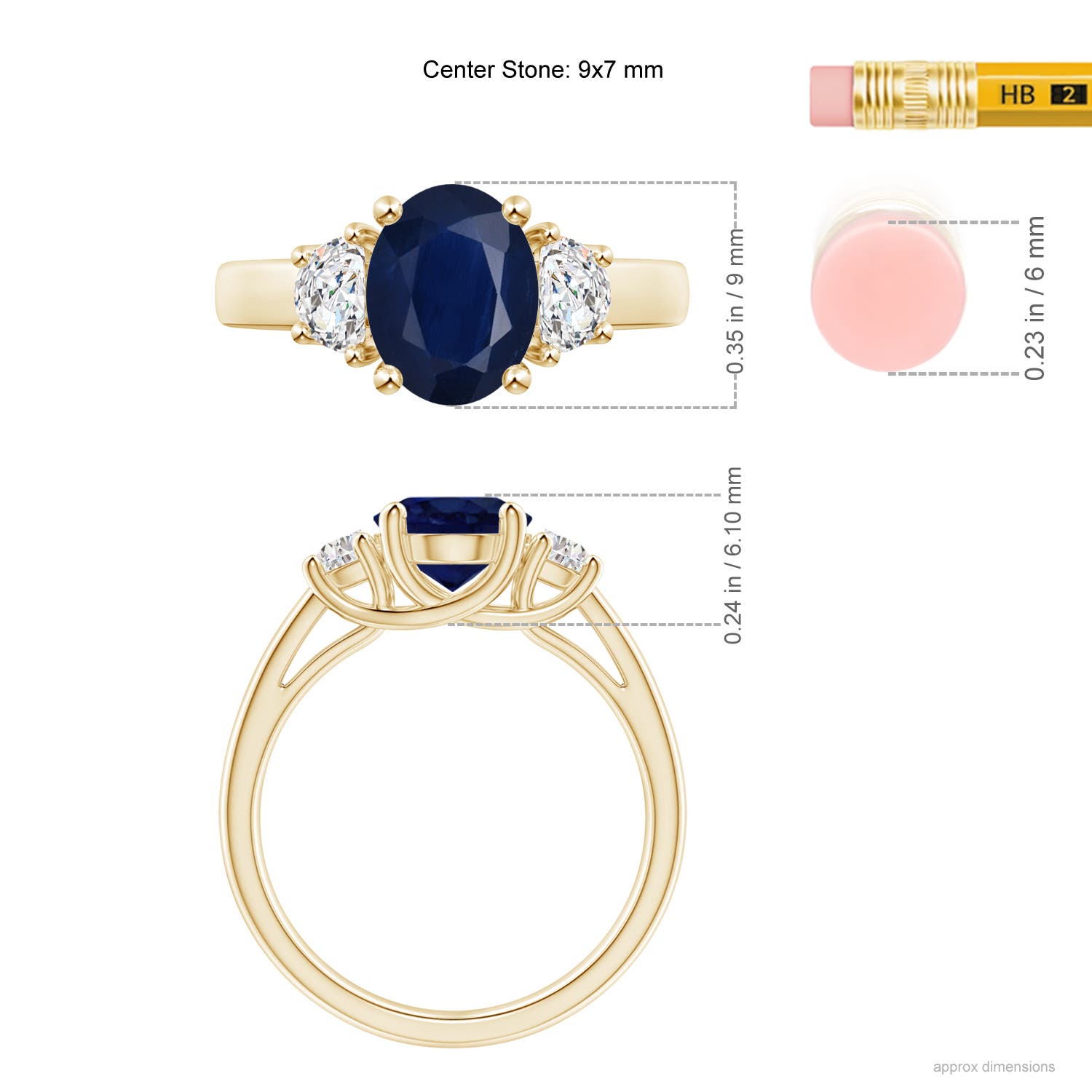 A - Blue Sapphire / 2.46 CT / 14 KT Yellow Gold