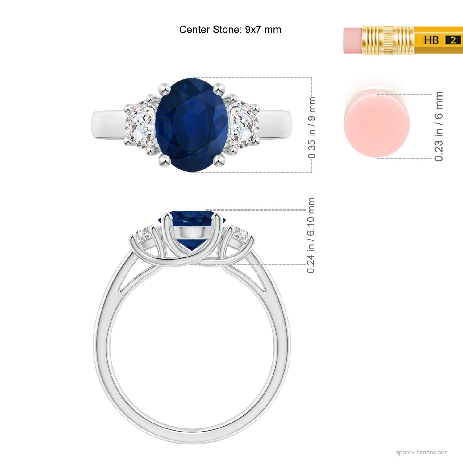 AA - Blue Sapphire / 2.46 CT / 14 KT White Gold