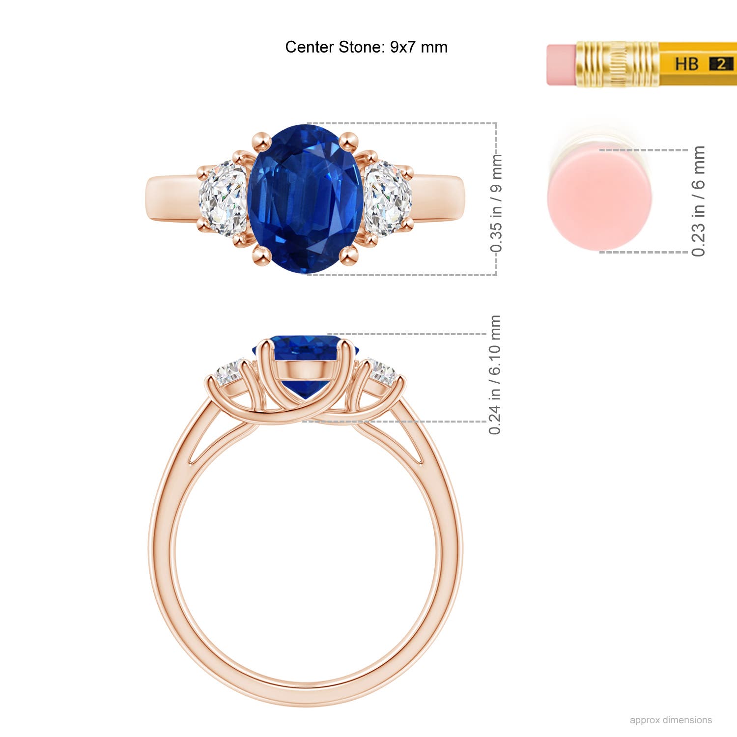 AAA - Blue Sapphire / 2.46 CT / 14 KT Rose Gold