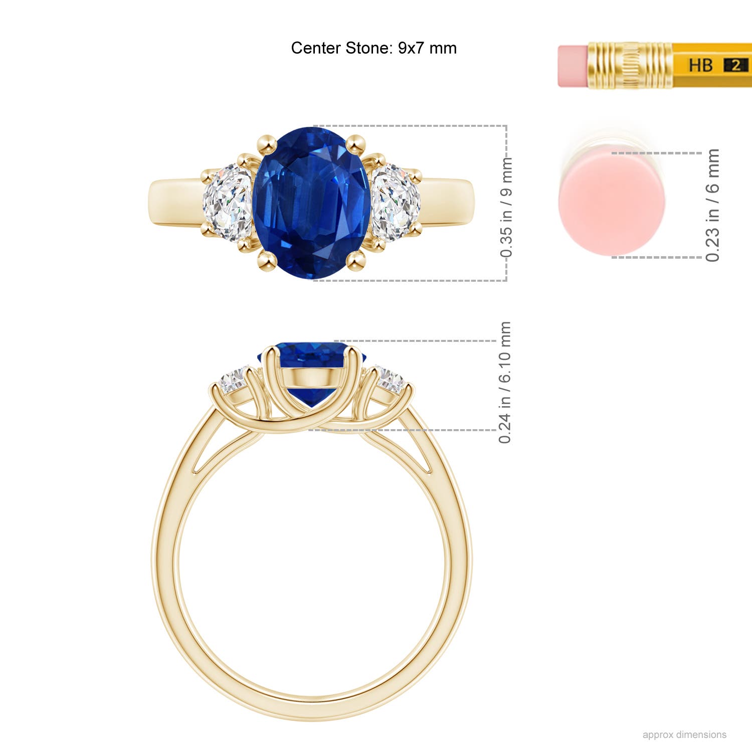 AAA - Blue Sapphire / 2.46 CT / 14 KT Yellow Gold