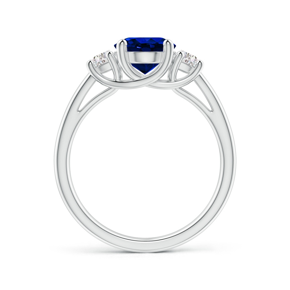 9x7mm Lab-Grown 3 Stone Oval Blue Sapphire and Half Moon Diamond Ring in White Gold side 199