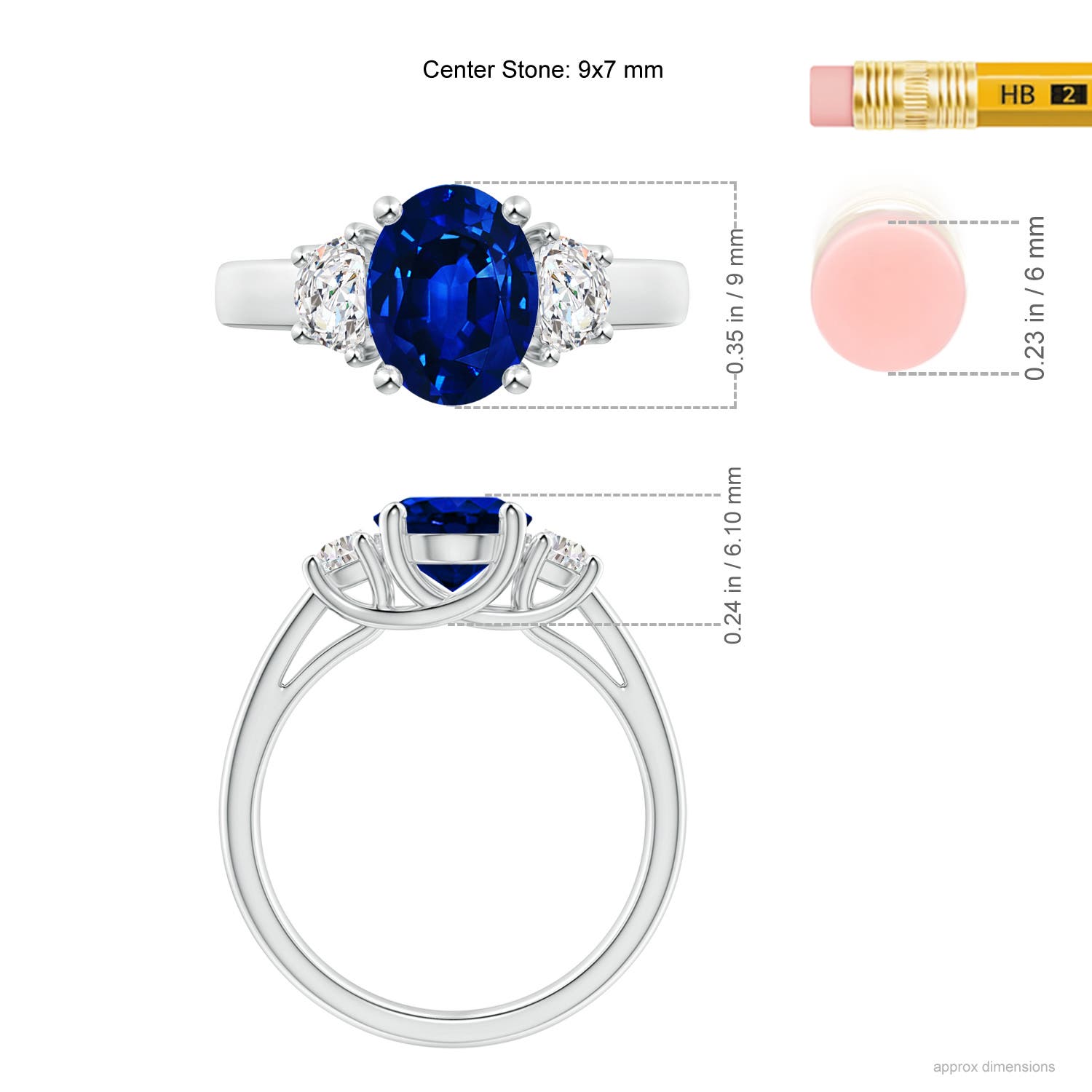 AAAA - Blue Sapphire / 2.46 CT / 14 KT White Gold