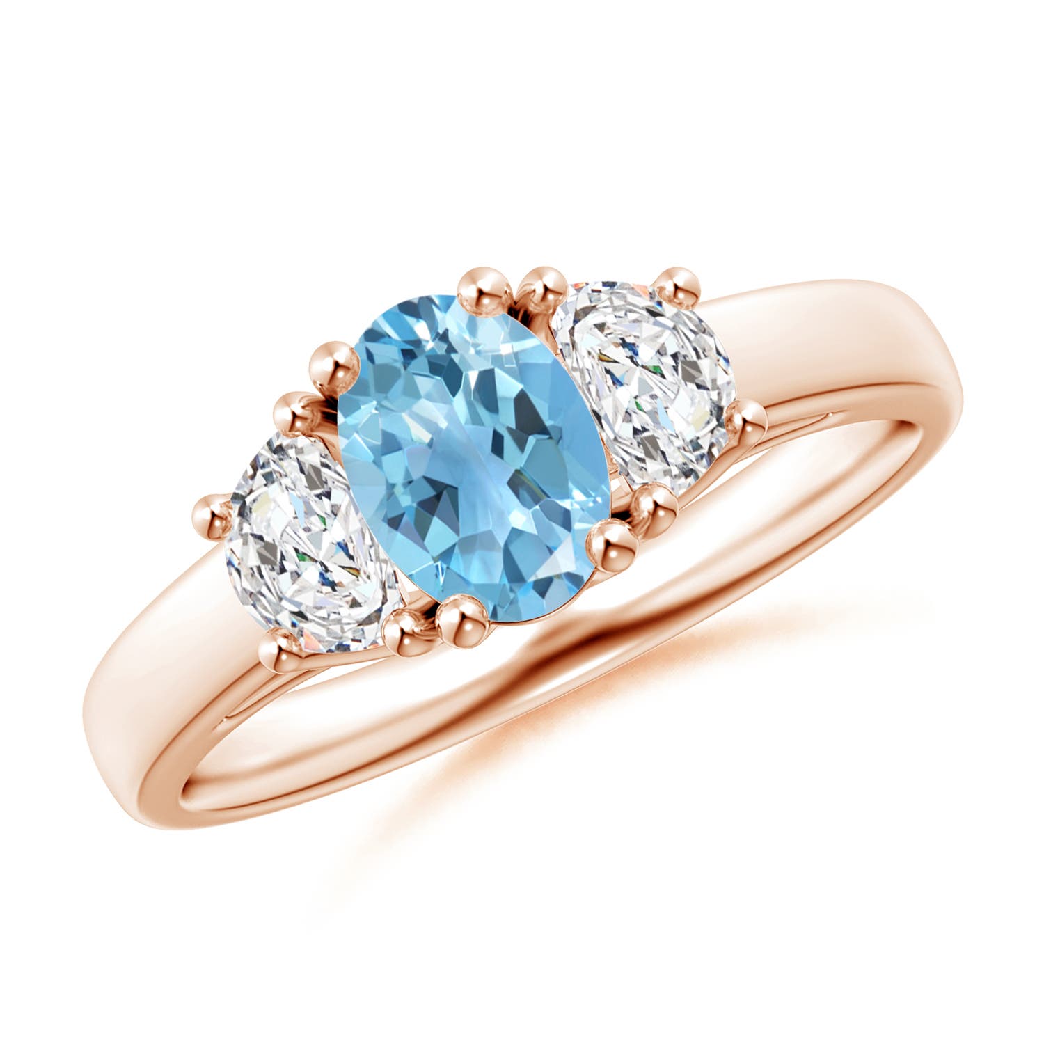 A - Swiss Blue Topaz / 1.27 CT / 14 KT Rose Gold