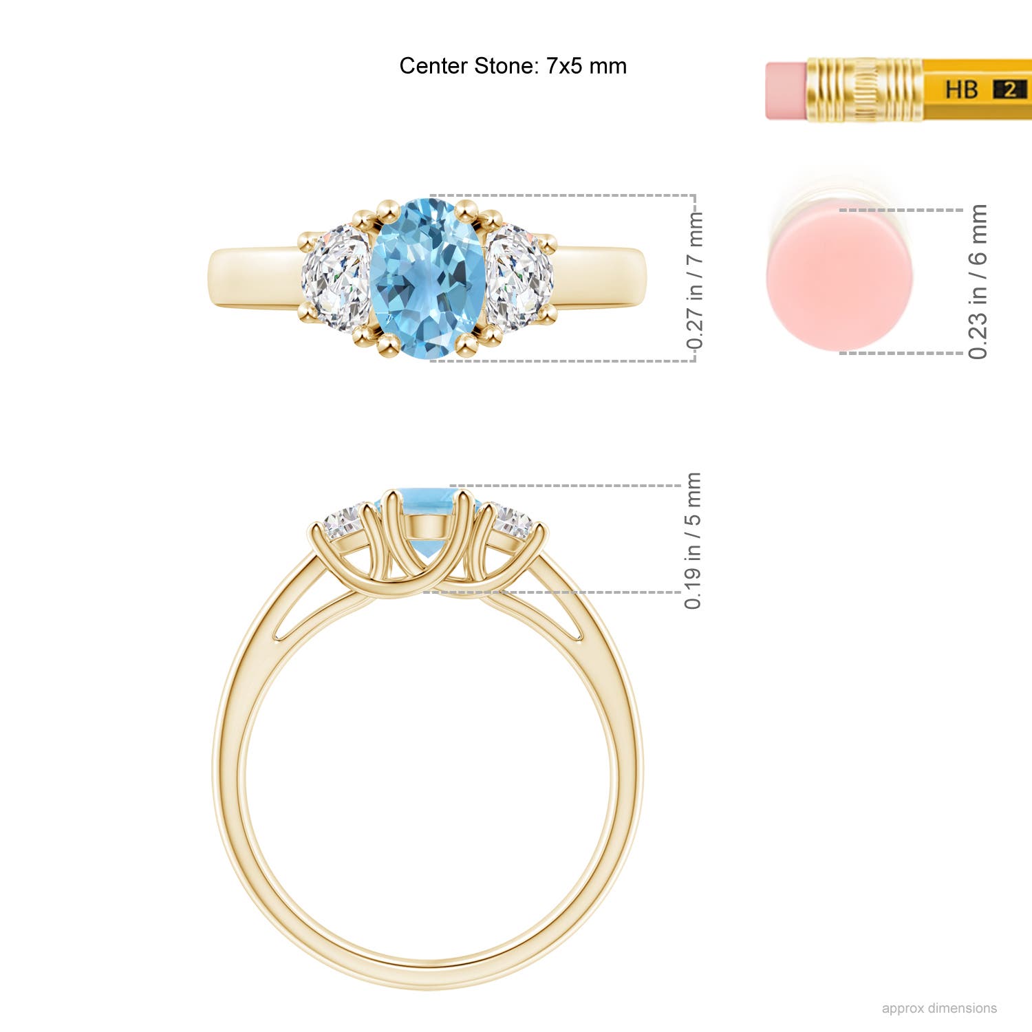 A - Swiss Blue Topaz / 1.27 CT / 14 KT Yellow Gold