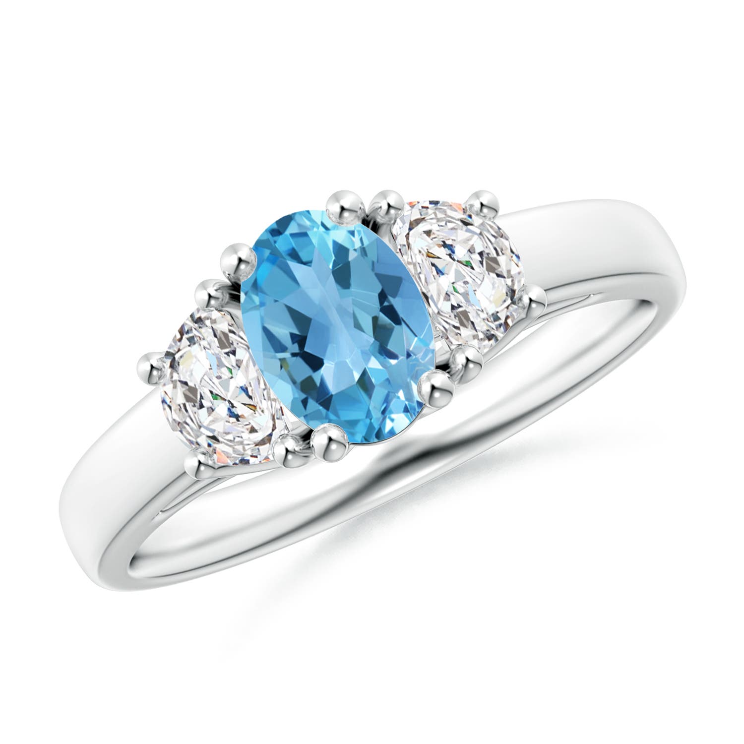 AA - Swiss Blue Topaz / 1.27 CT / 14 KT White Gold