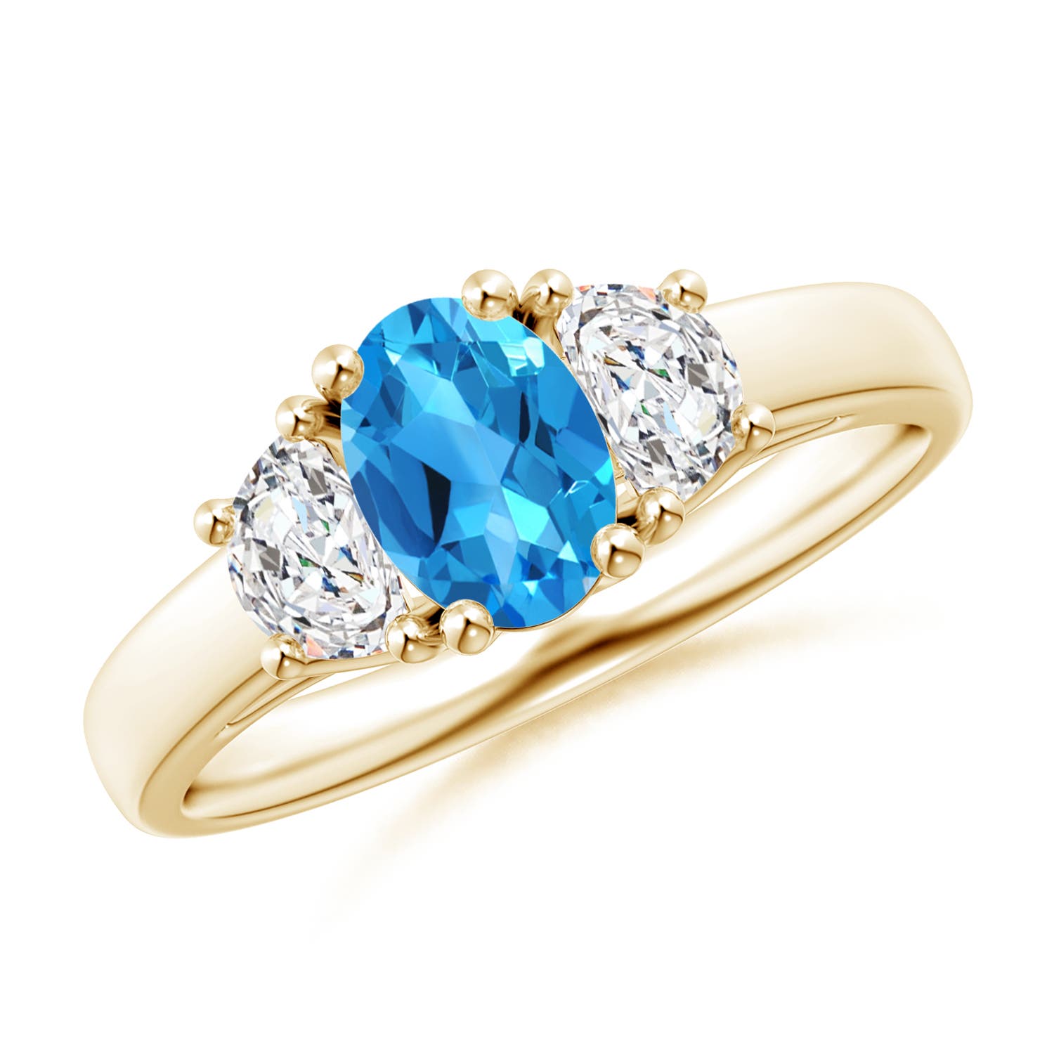 AAAA - Swiss Blue Topaz / 1.27 CT / 14 KT Yellow Gold