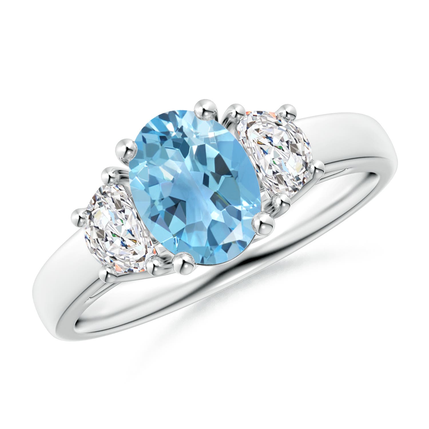 A - Swiss Blue Topaz / 1.82 CT / 14 KT White Gold