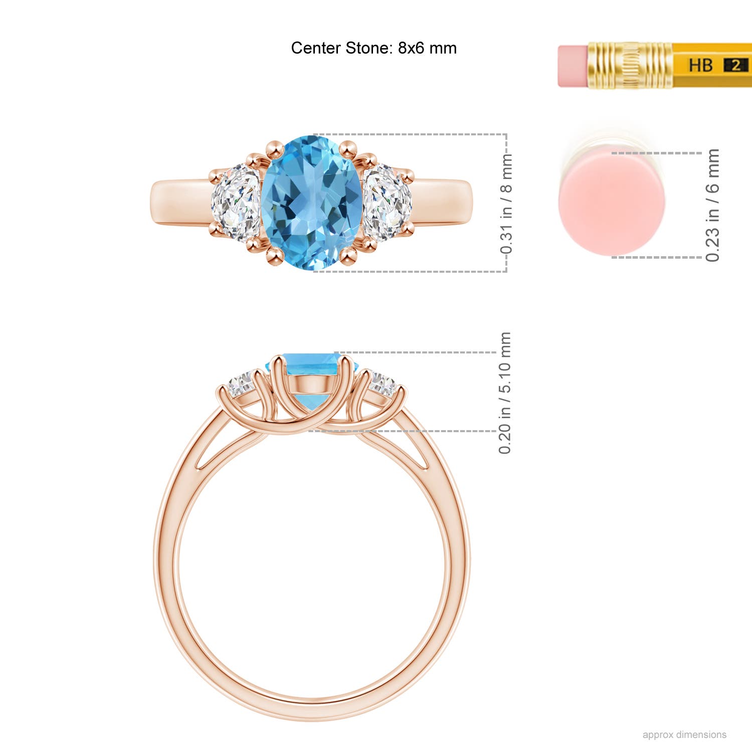 AA - Swiss Blue Topaz / 1.82 CT / 14 KT Rose Gold