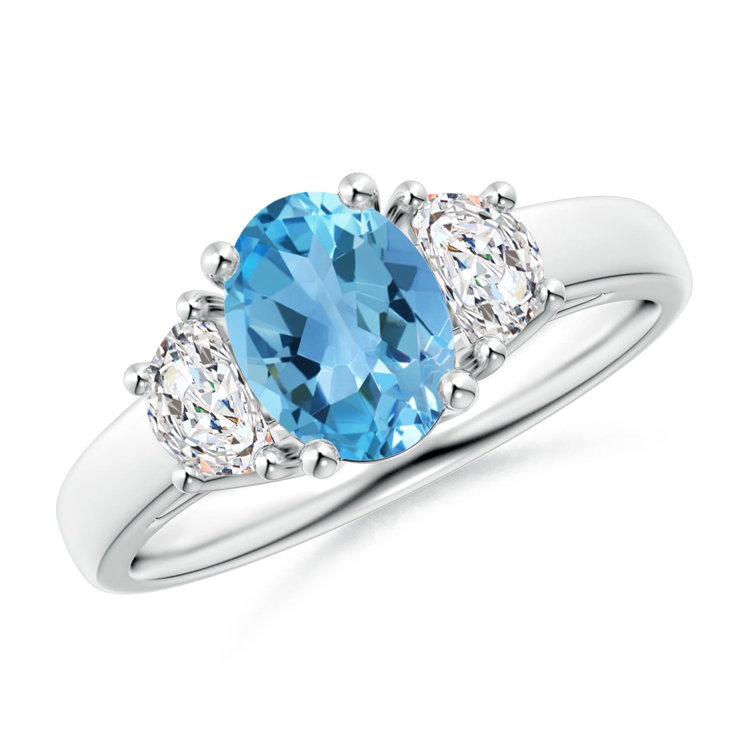 AA - Swiss Blue Topaz / 1.82 CT / 14 KT White Gold