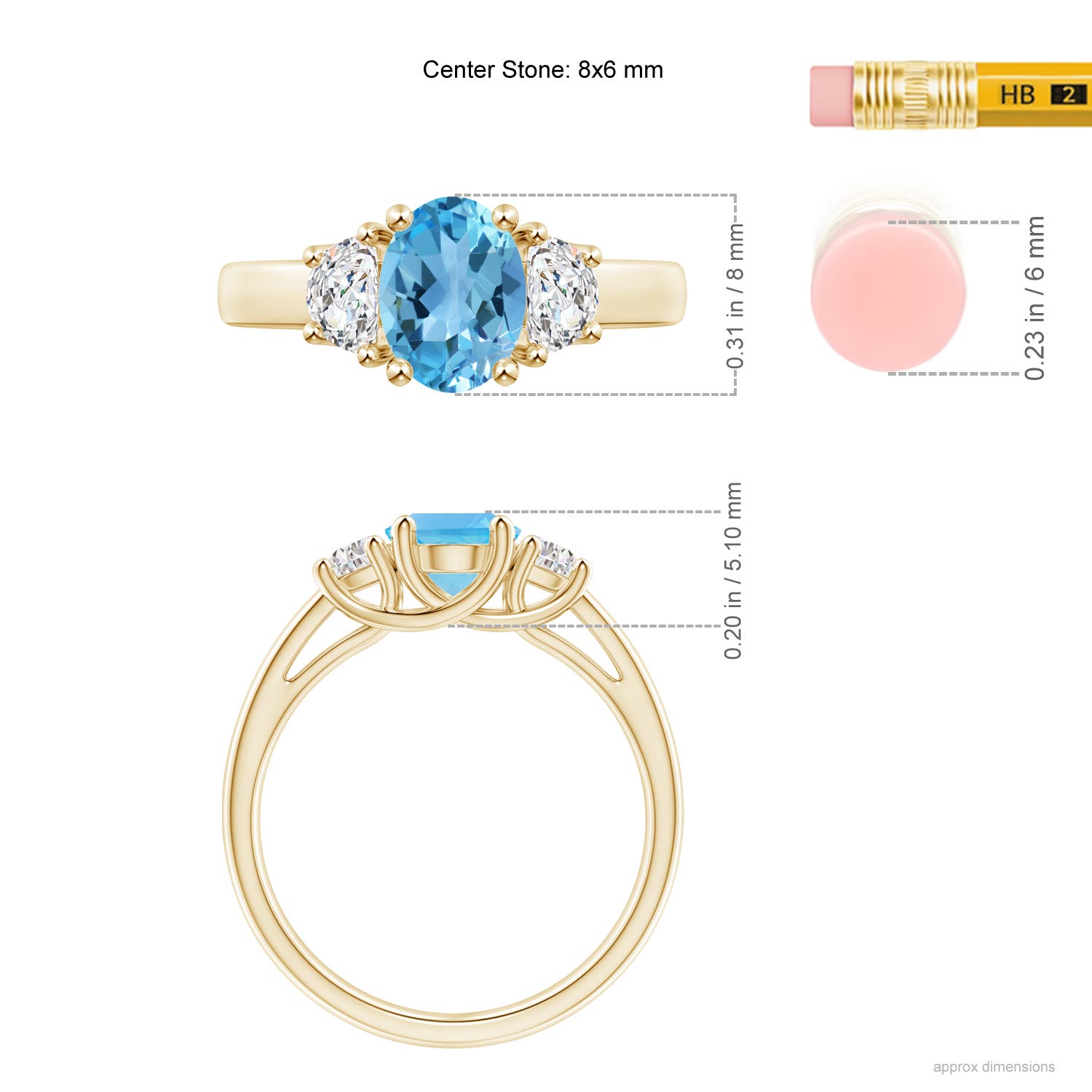 AA - Swiss Blue Topaz / 1.82 CT / 14 KT Yellow Gold