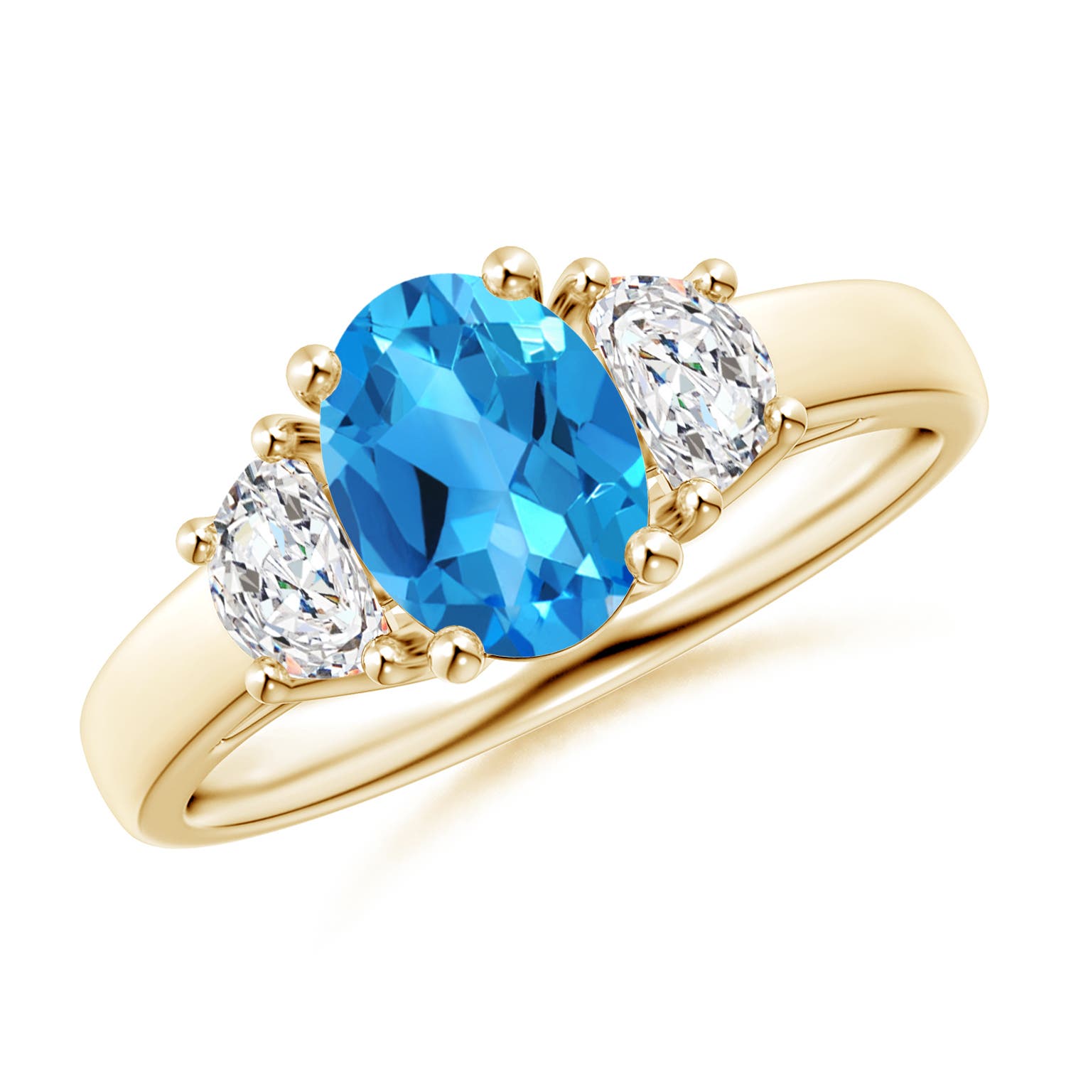 AAAA - Swiss Blue Topaz / 1.82 CT / 14 KT Yellow Gold