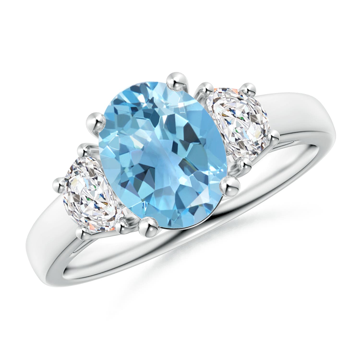 A - Swiss Blue Topaz / 2.57 CT / 14 KT White Gold