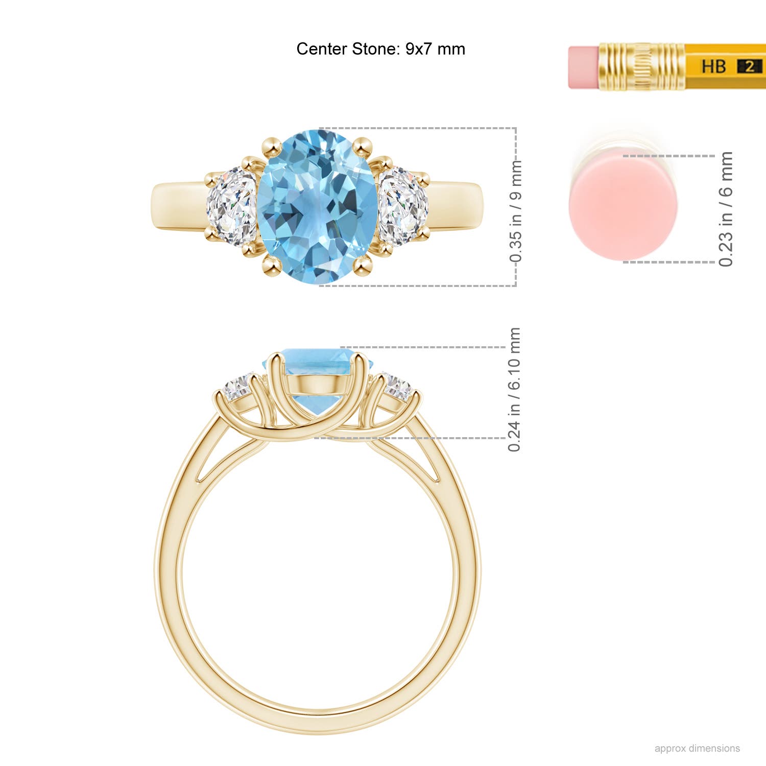 A - Swiss Blue Topaz / 2.57 CT / 14 KT Yellow Gold