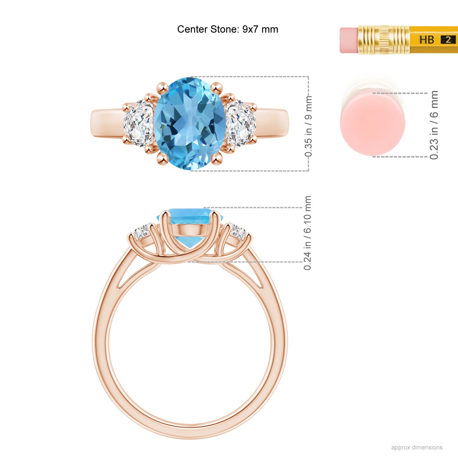 AA - Swiss Blue Topaz / 2.57 CT / 14 KT Rose Gold