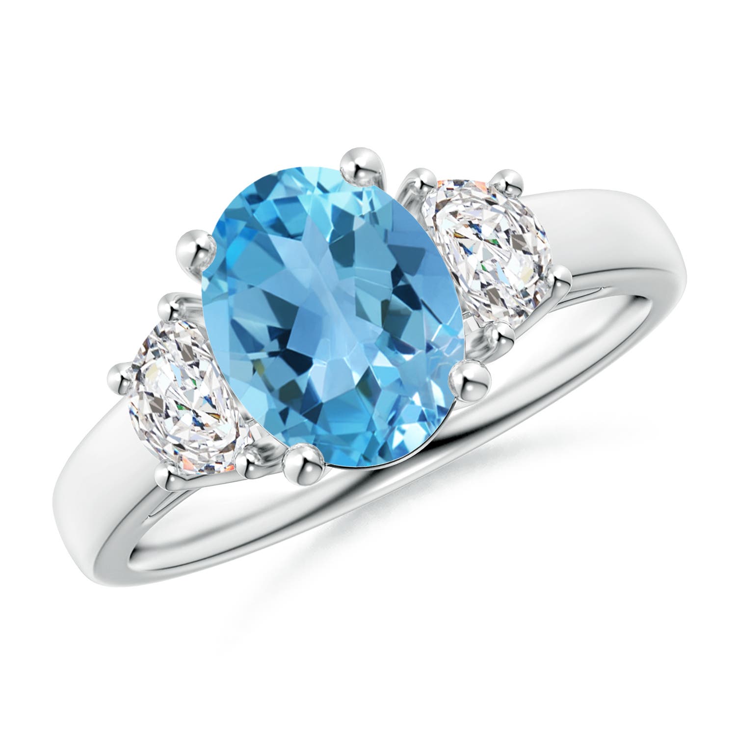 AA - Swiss Blue Topaz / 2.57 CT / 14 KT White Gold