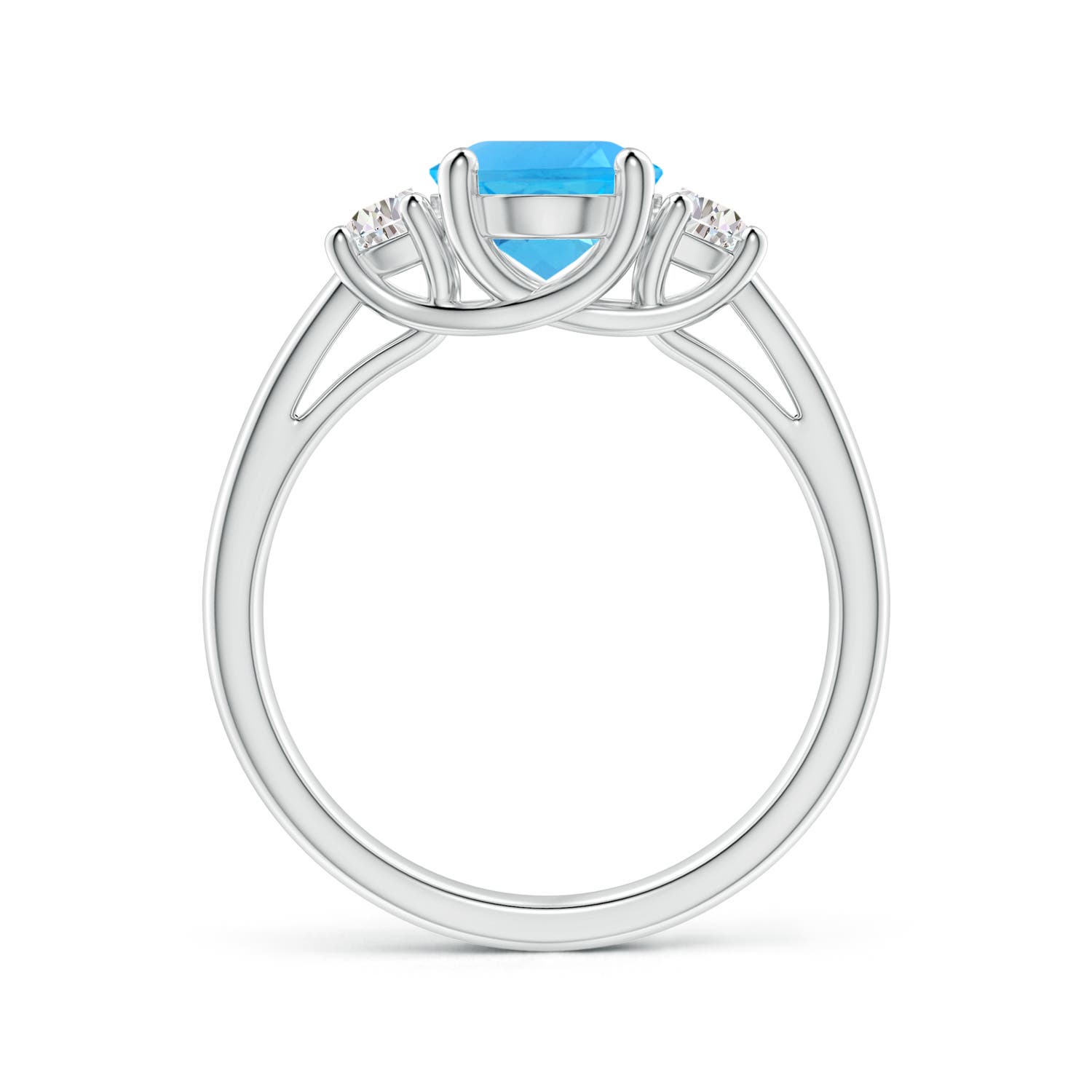 AAA - Swiss Blue Topaz / 2.57 CT / 14 KT White Gold