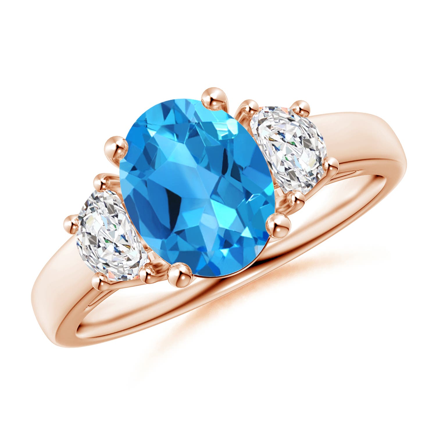 AAAA - Swiss Blue Topaz / 2.57 CT / 14 KT Rose Gold