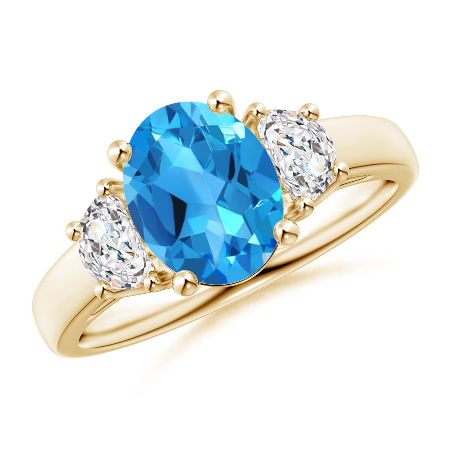 AAAA - Swiss Blue Topaz / 2.57 CT / 14 KT Yellow Gold