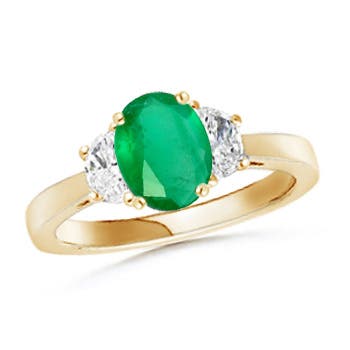 A - Emerald / 1.42 CT / 14 KT Yellow Gold