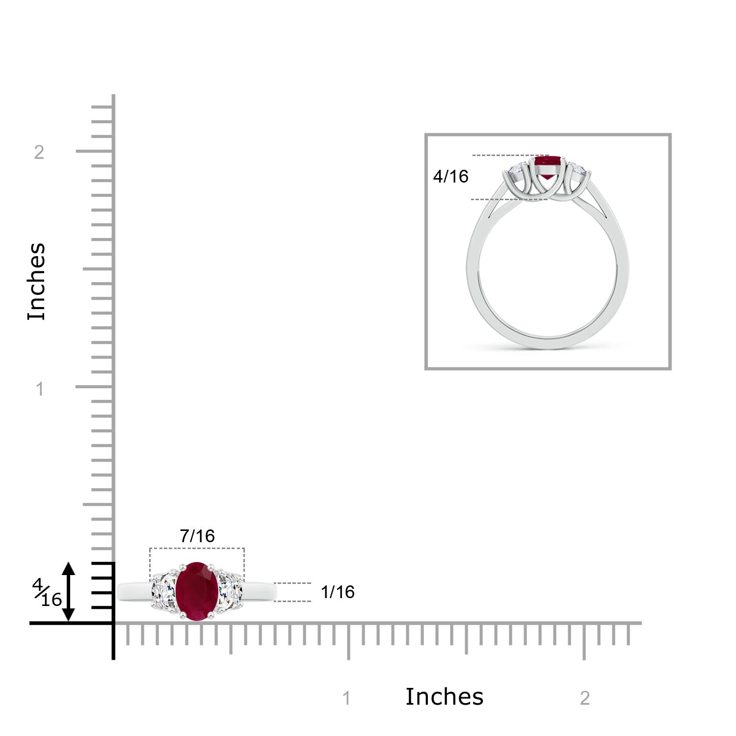 A - Ruby / 1.32 CT / 14 KT White Gold