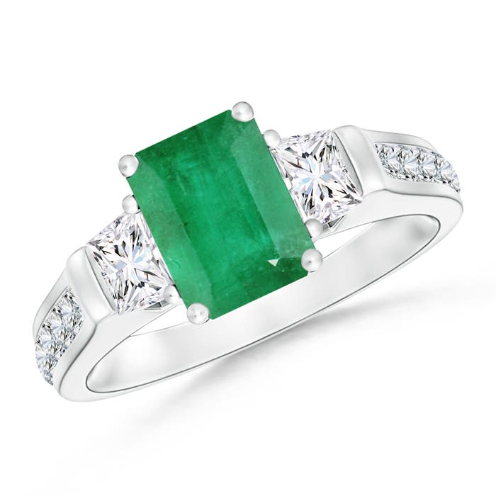 A - Emerald / 2.17 CT / 14 KT White Gold