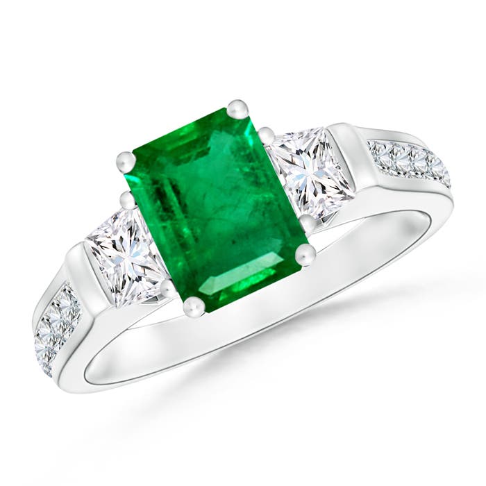 AAA - Emerald / 2.17 CT / 14 KT White Gold