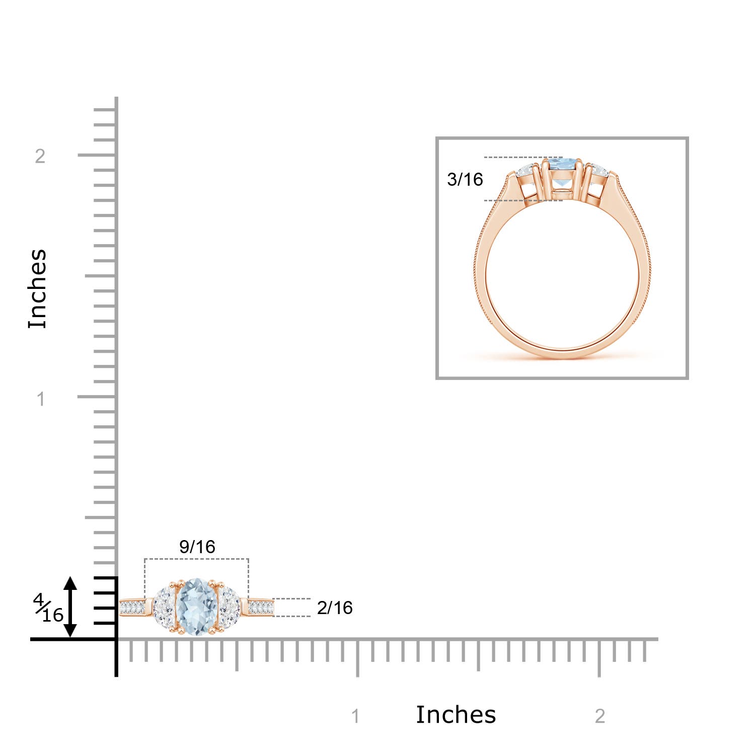 A - Aquamarine / 1.27 CT / 14 KT Rose Gold