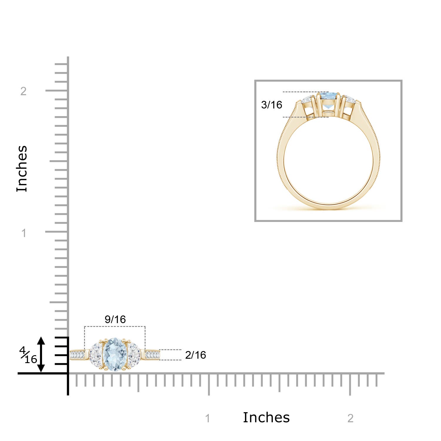 A - Aquamarine / 1.27 CT / 14 KT Yellow Gold