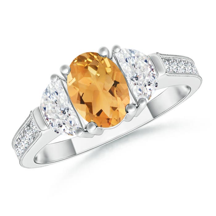 A - Citrine / 1.42 CT / 14 KT White Gold