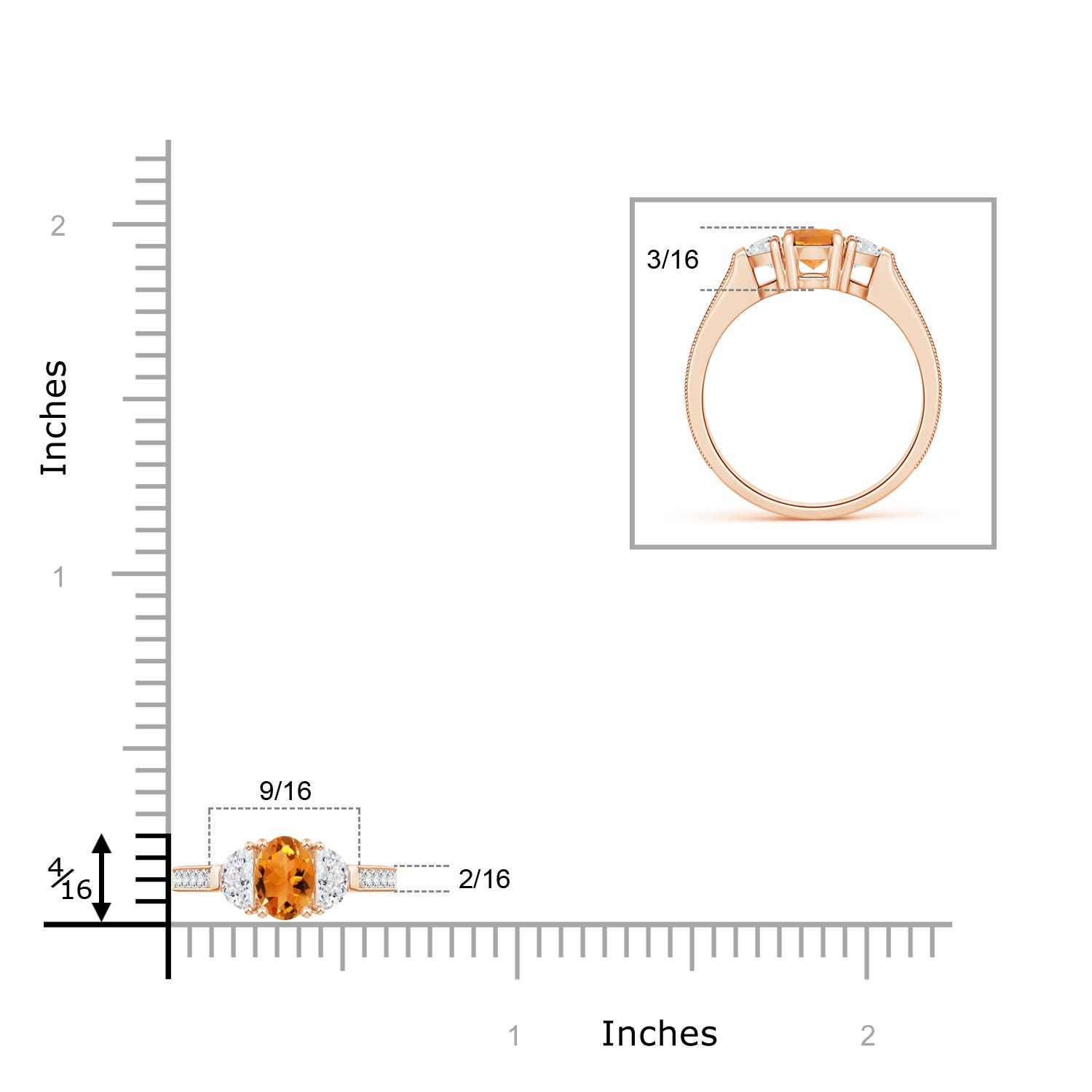 AAA - Citrine / 1.42 CT / 14 KT Rose Gold