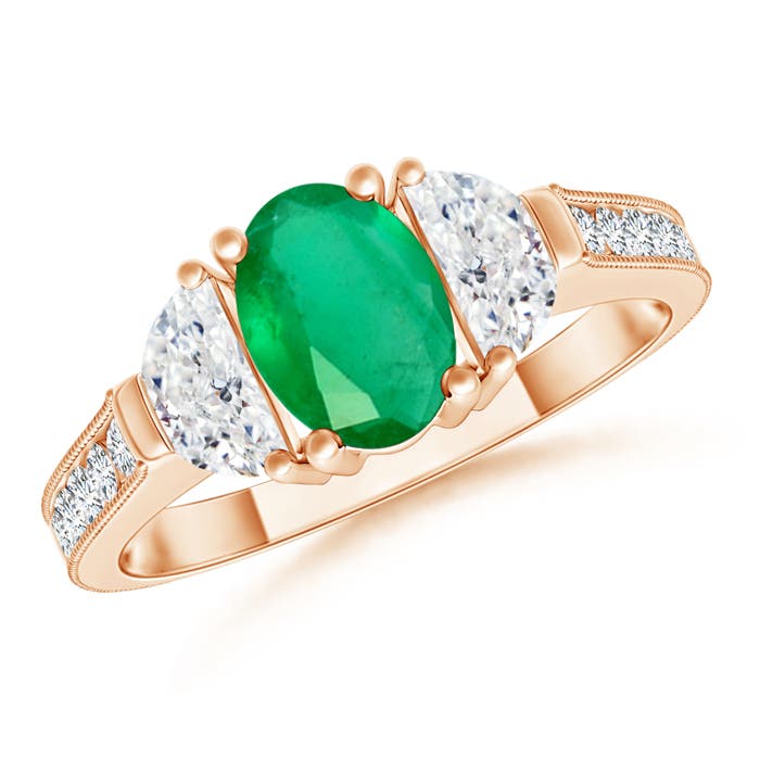 A - Emerald / 1.33 CT / 14 KT Rose Gold