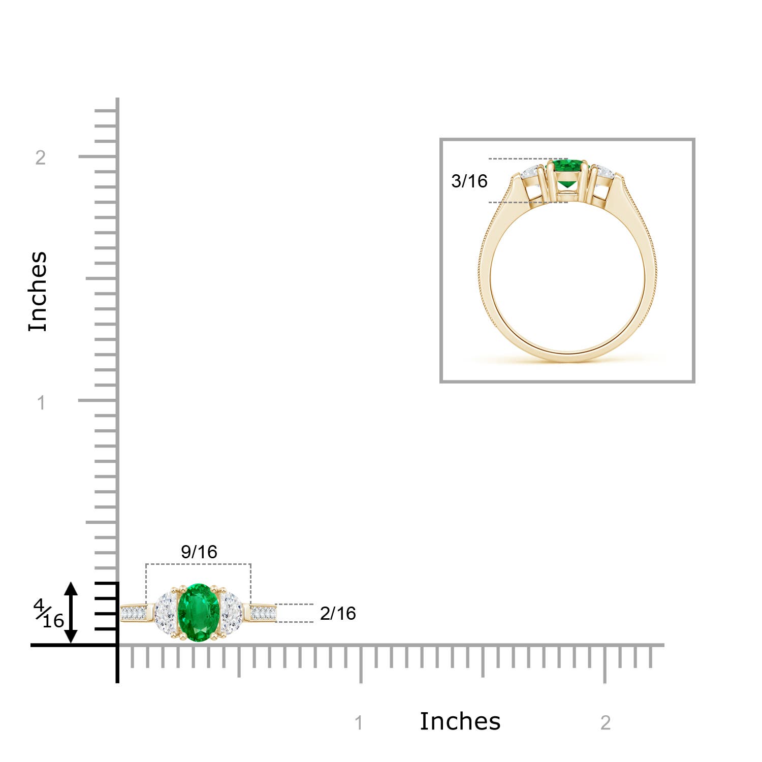 AAA - Emerald / 1.33 CT / 14 KT Yellow Gold