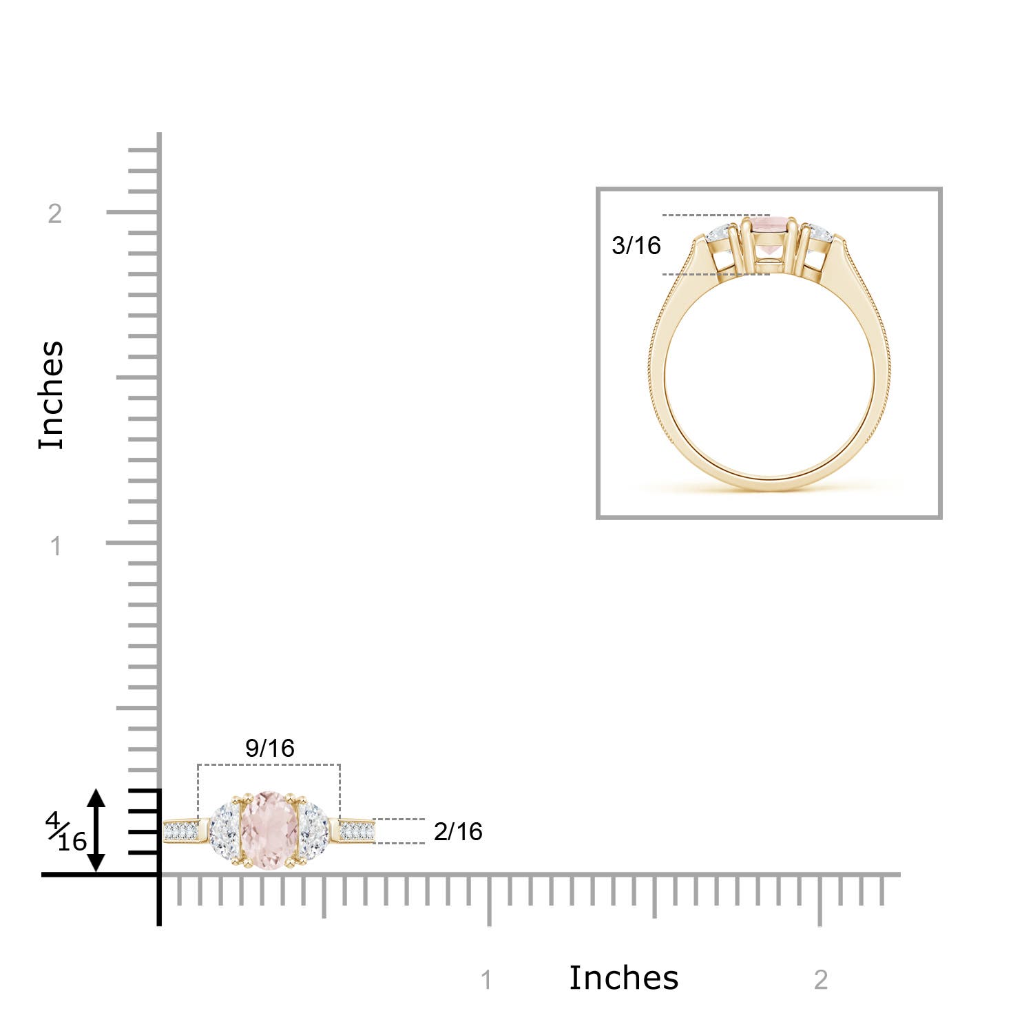 A - Morganite / 1.37 CT / 14 KT Yellow Gold