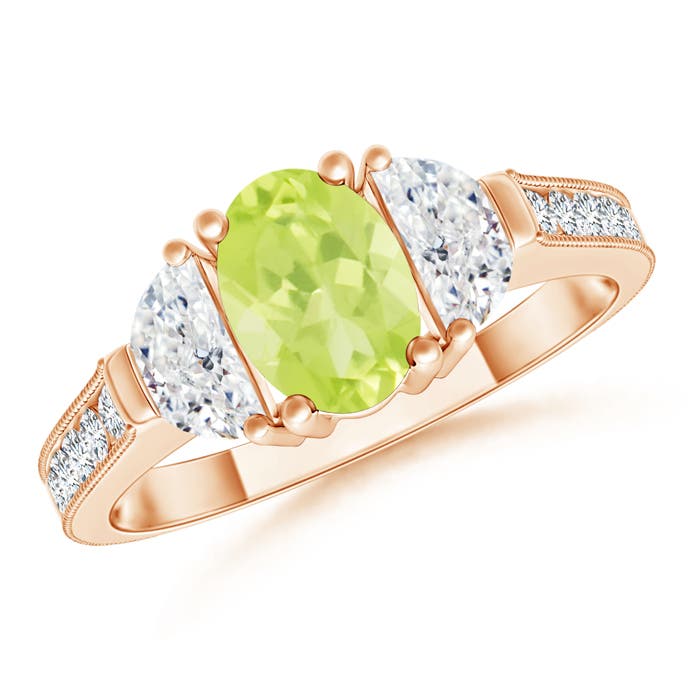 A - Peridot / 1.52 CT / 14 KT Rose Gold