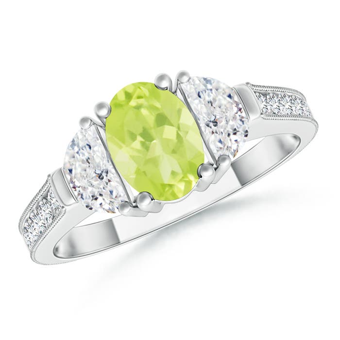 A - Peridot / 1.52 CT / 14 KT White Gold