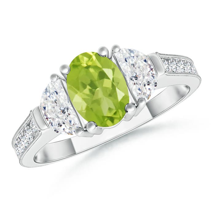 AA - Peridot / 1.52 CT / 14 KT White Gold