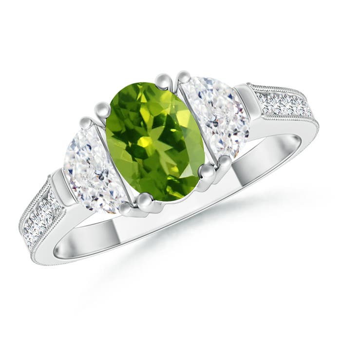 AAAA - Peridot / 1.52 CT / 14 KT White Gold