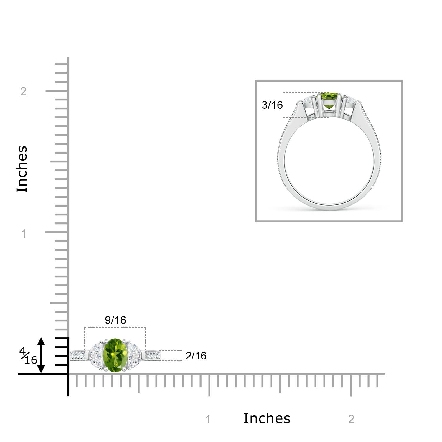 AAAA - Peridot / 1.52 CT / 14 KT White Gold