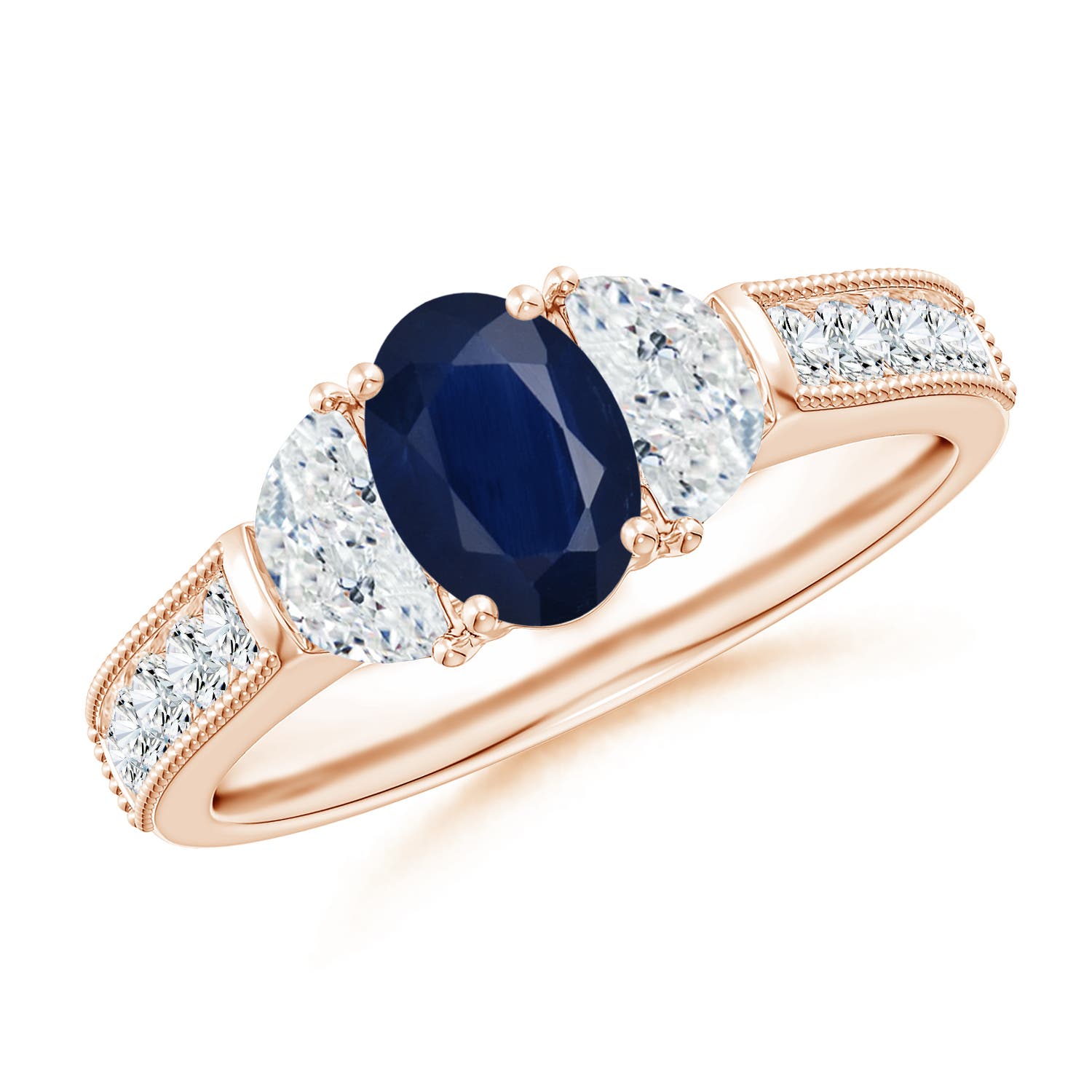 A - Blue Sapphire / 1.52 CT / 14 KT Rose Gold