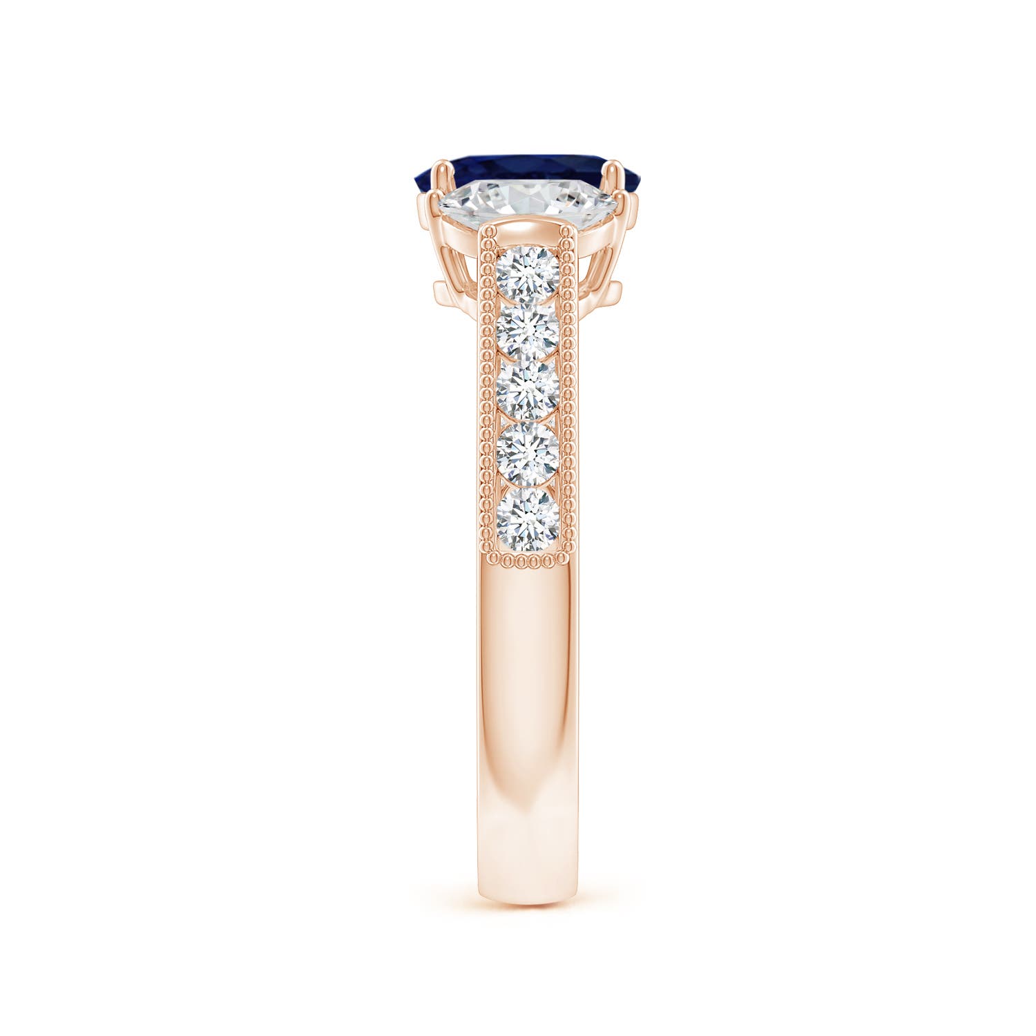 A - Blue Sapphire / 1.52 CT / 14 KT Rose Gold