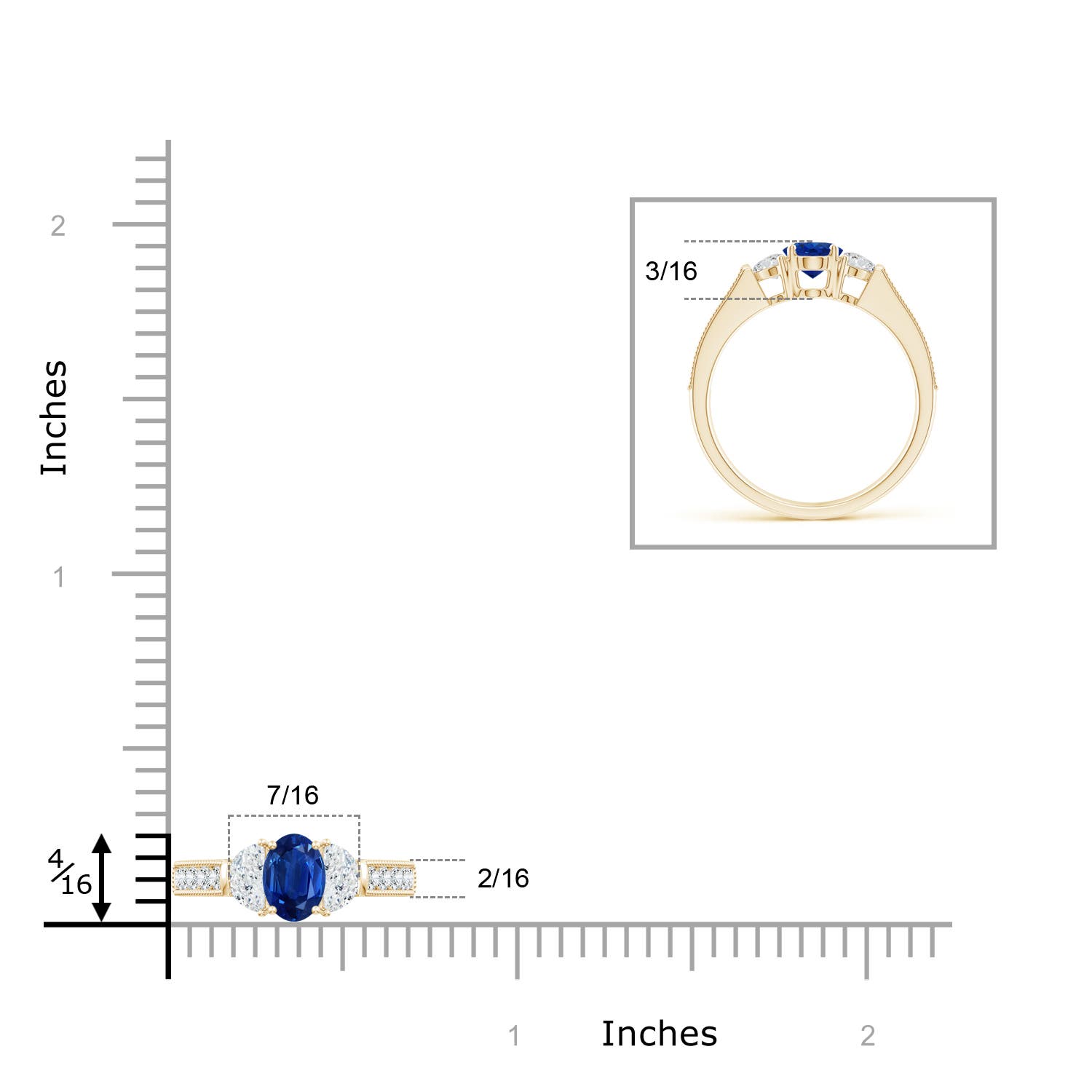 AAA - Blue Sapphire / 1.52 CT / 14 KT Yellow Gold