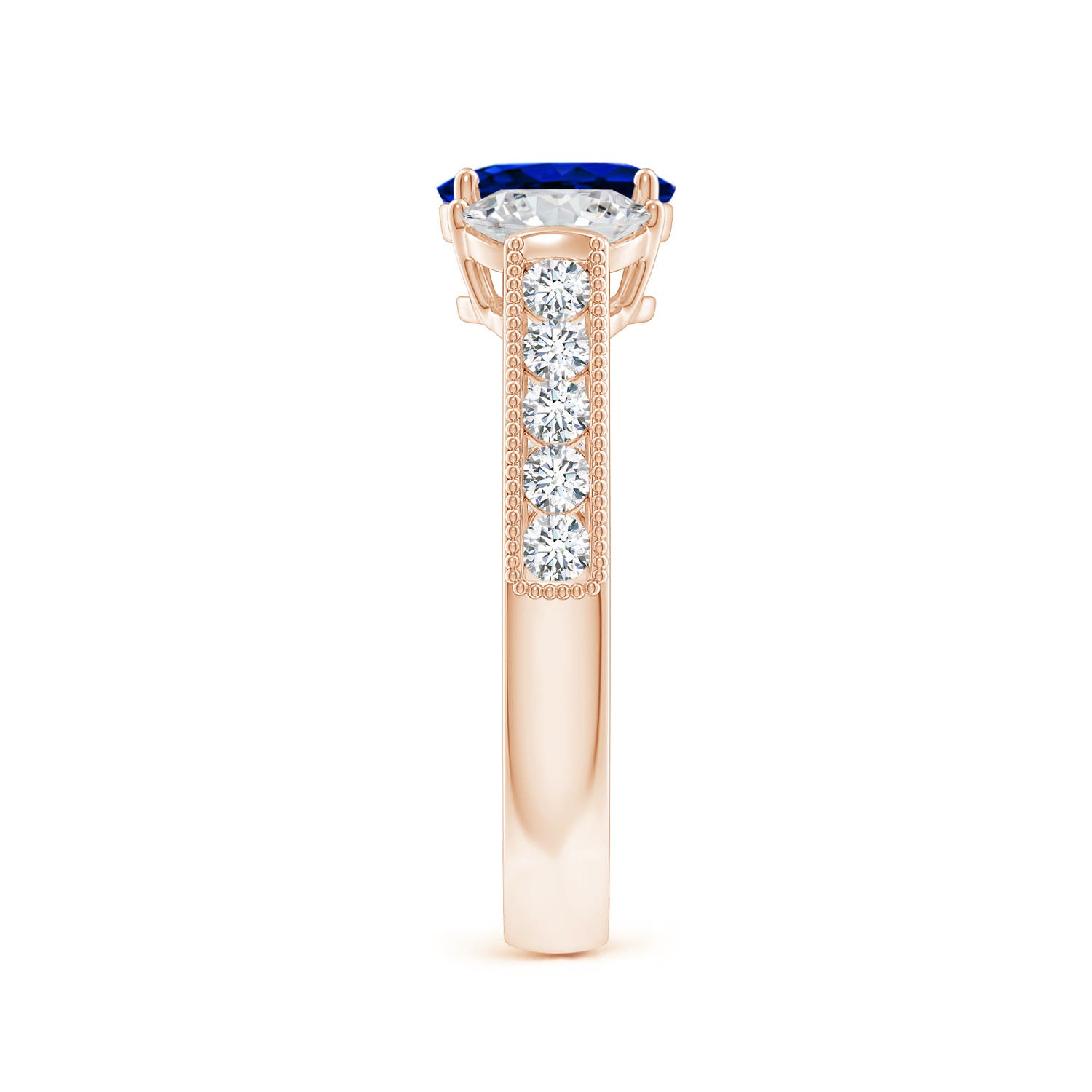 AAAA - Blue Sapphire / 1.52 CT / 14 KT Rose Gold