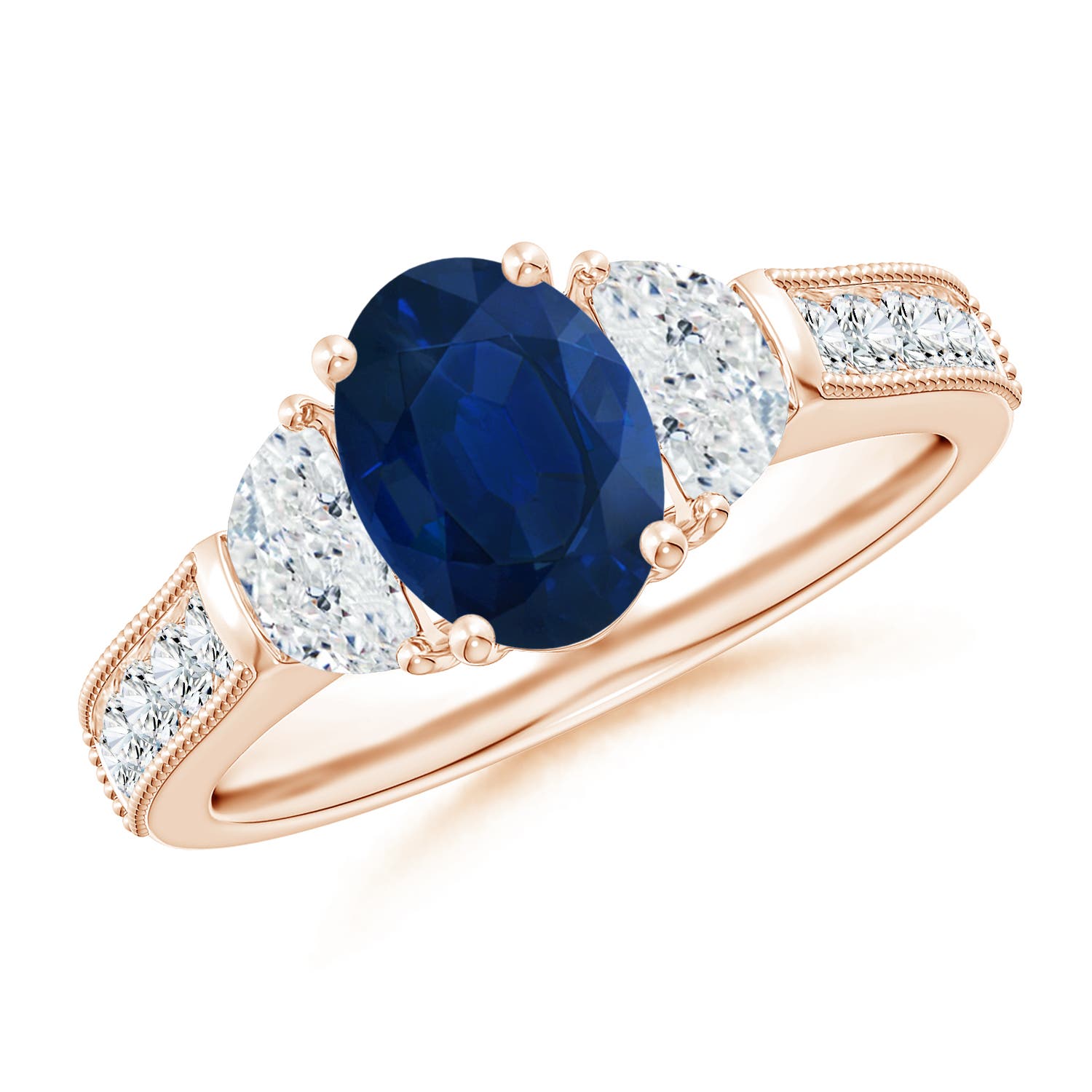 AA - Blue Sapphire / 2.22 CT / 14 KT Rose Gold