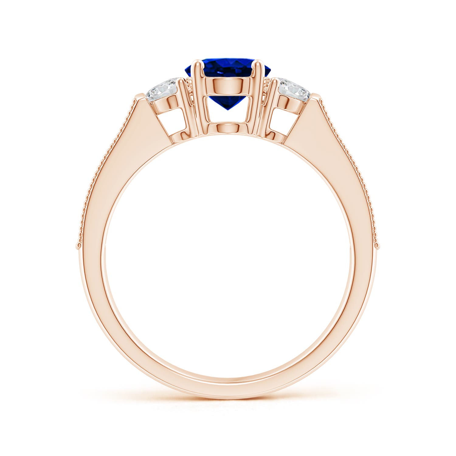 AAAA - Blue Sapphire / 2.22 CT / 14 KT Rose Gold