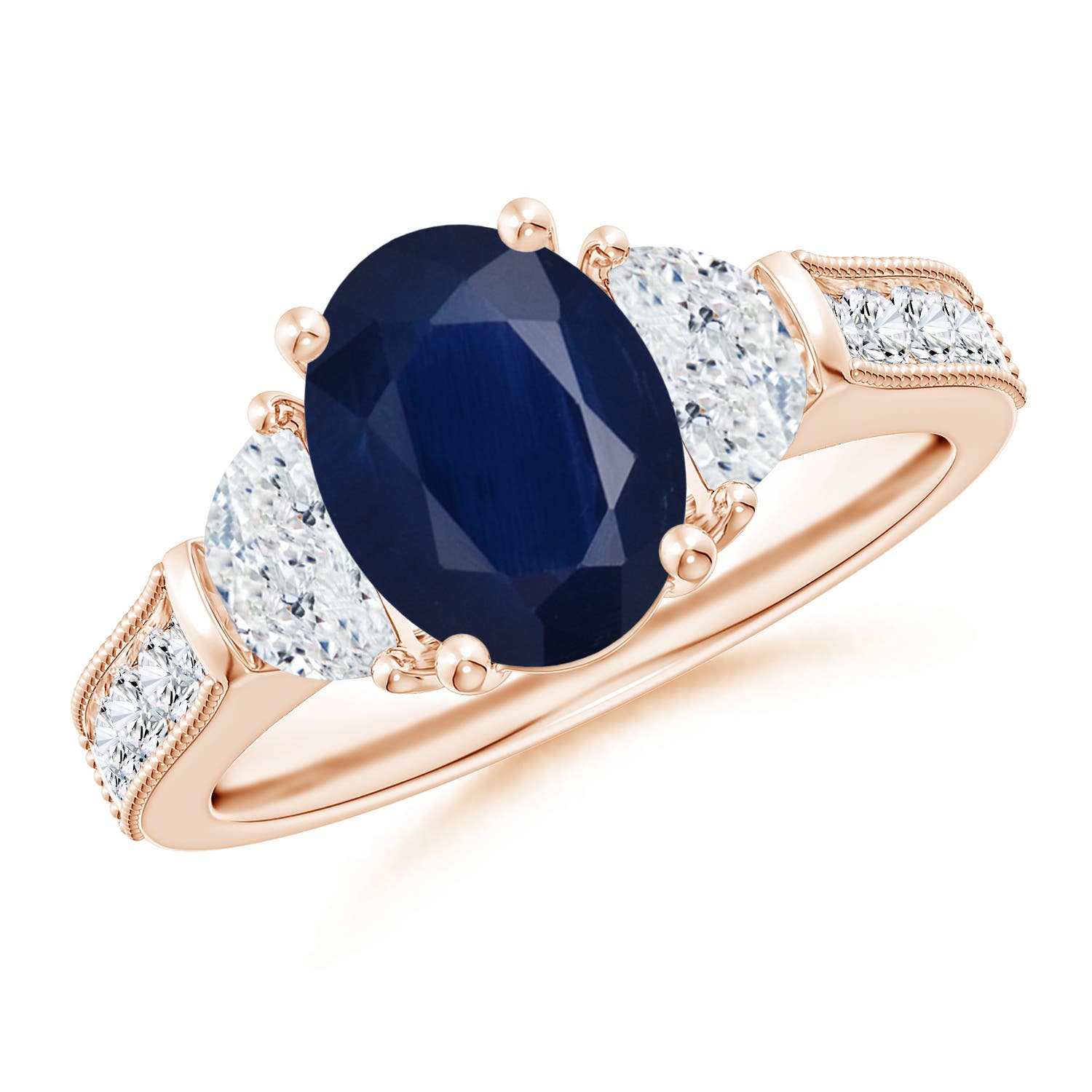 A - Blue Sapphire / 2.67 CT / 14 KT Rose Gold